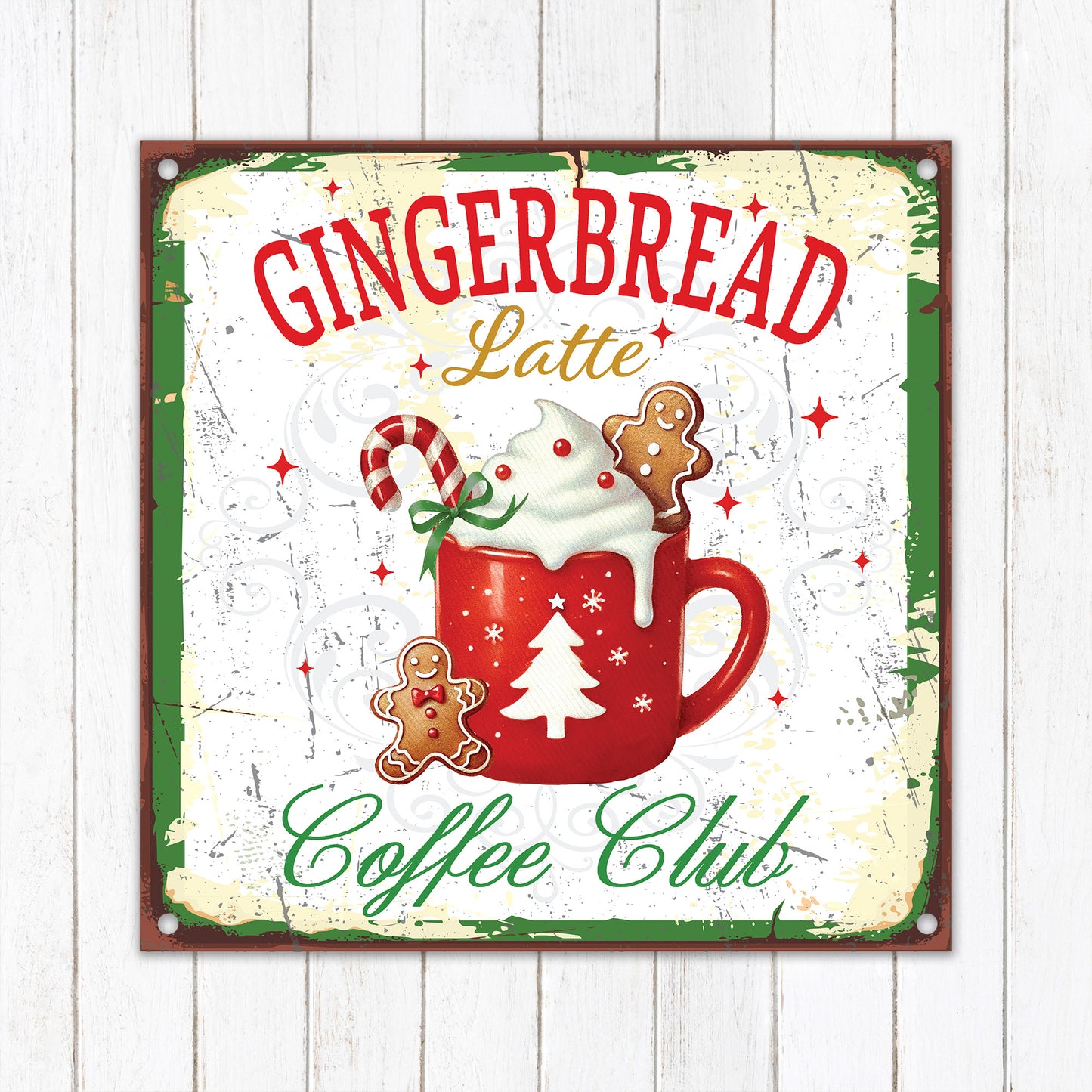 Gingerbread Christmas Decor, Christmas Sign,Metal Sign Antique, Farmhouse Decor,Christmas Wall Decor, Mantle Artwork,Vintage Christmas Decor