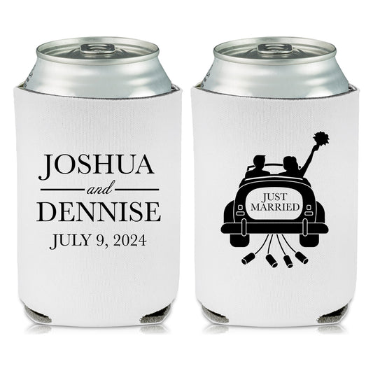 Customized Beverage Holders, Custom Couple's Names Wedding Party Gifts, Just Married, Unique Wedding Favors