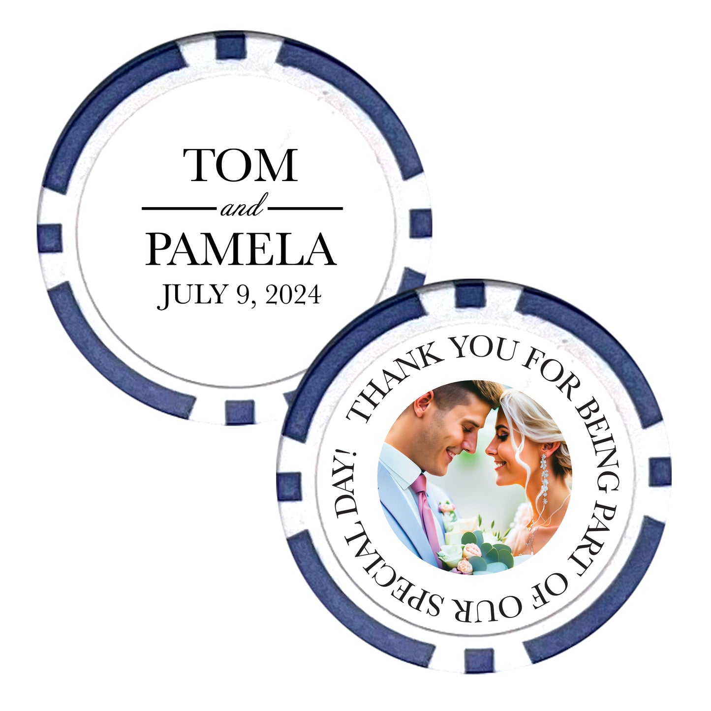 Personalized Wedding Poker Chips, 25 pcs, Custom Couple's Names Wedding Keepsakes, Creative Wedding Gifts