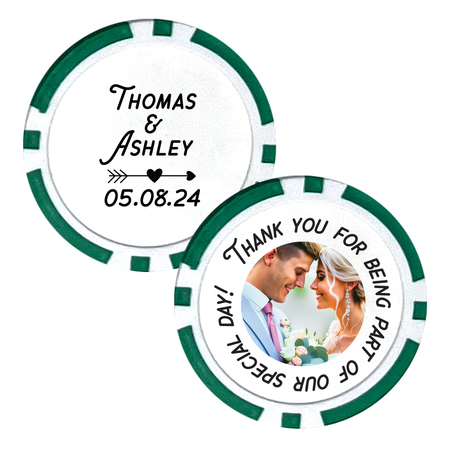 Personalized Wedding Poker Chips, 25 pcs, Custom Couple's Names Wedding Keepsakes, Creative Wedding Gifts