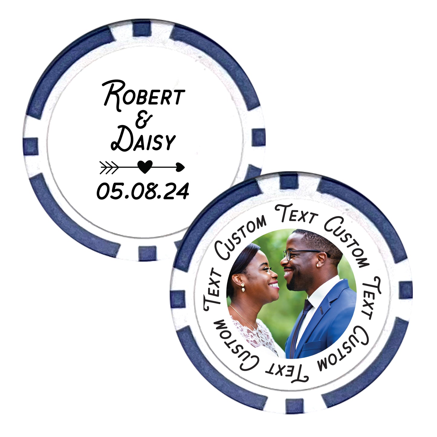 Wedding Party Favor Poker Chips, 25 pcs, Custom Wedding Photo Memorabilia, Personalized Couple's Names Wedding Trinkets, Custom Text Wedding Souvenirs