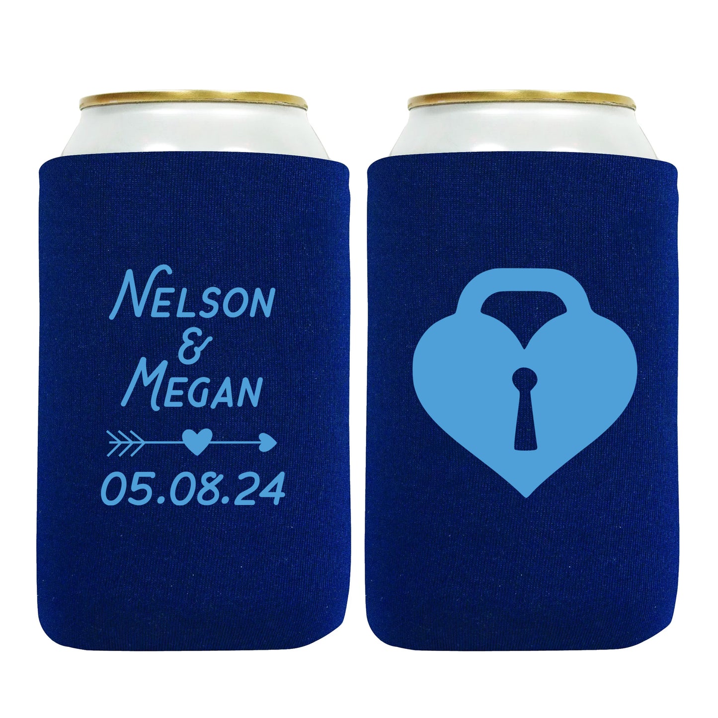 Personalized Can Sleeves, Personalized Couple's Names Wedding Trinkets, Affordable Wedding Favors