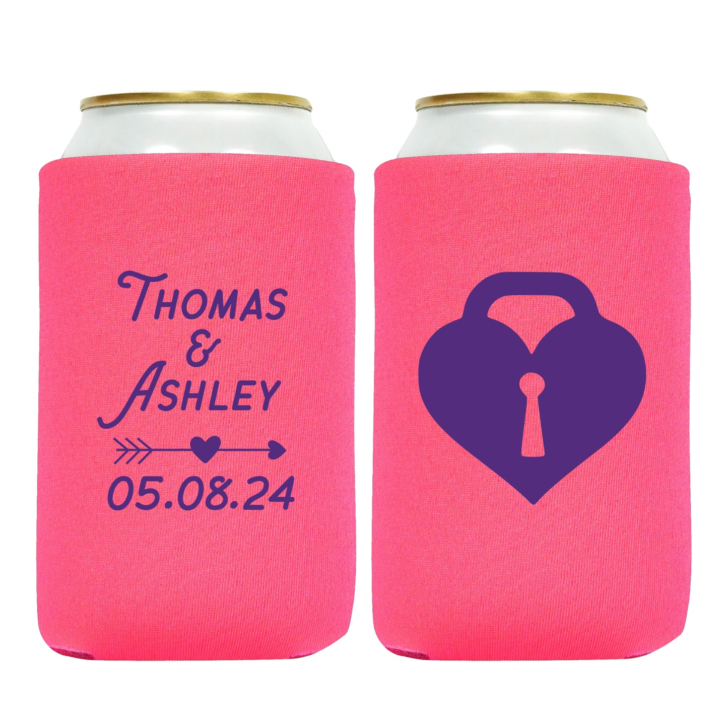 Personalized Can Sleeves, Personalized Couple's Names Wedding Trinkets, Affordable Wedding Favors