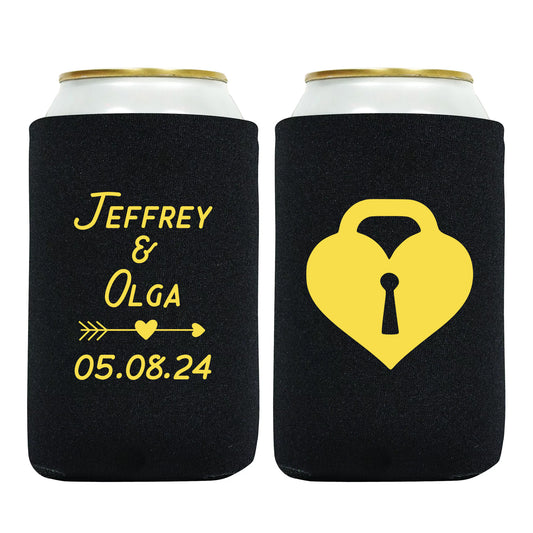 Personalized Can Sleeves, Personalized Couple's Names Wedding Trinkets, Affordable Wedding Favors