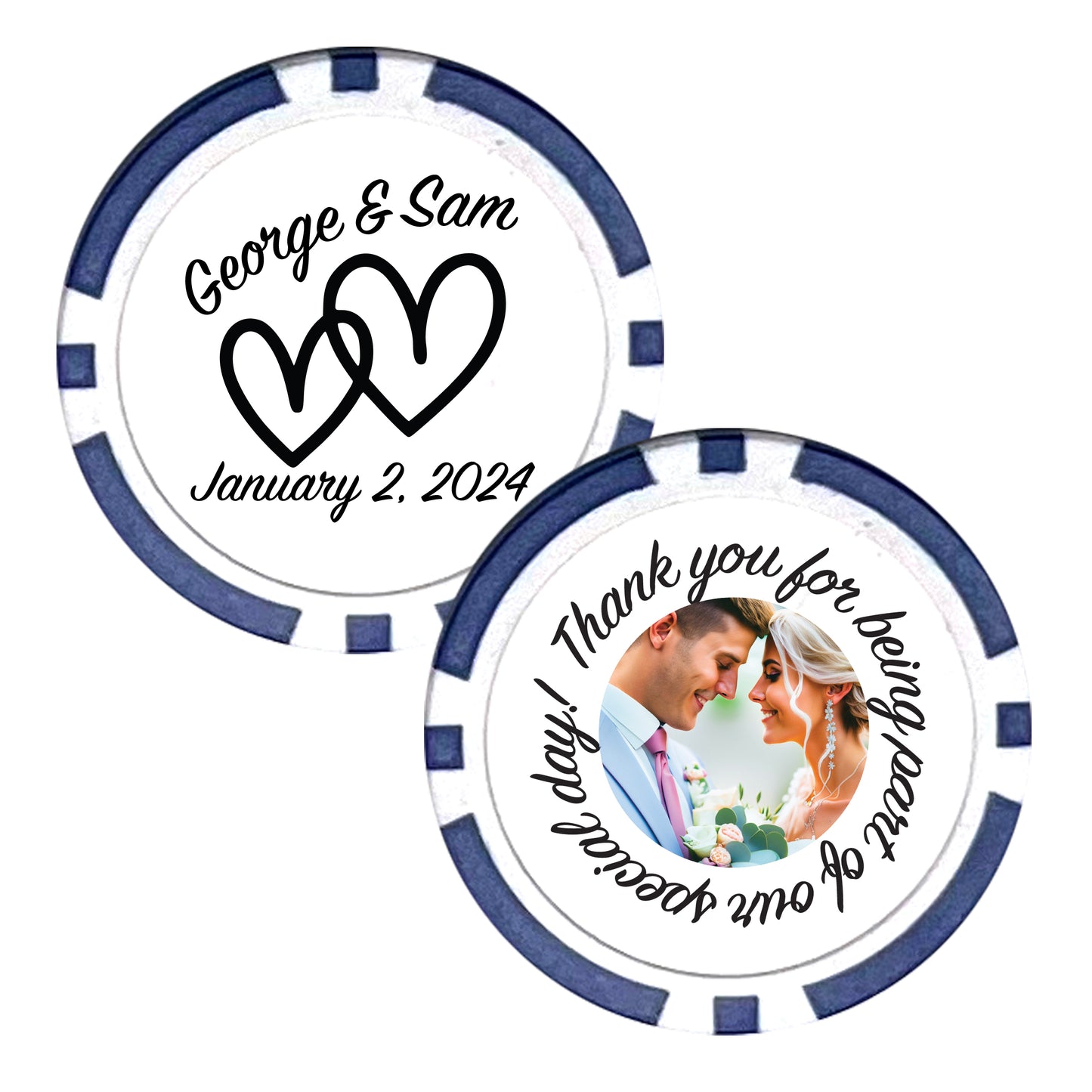 Personalized Wedding Poker Chips, 25 pcs, Custom Couple's Names Wedding Keepsakes, Creative Wedding Gifts