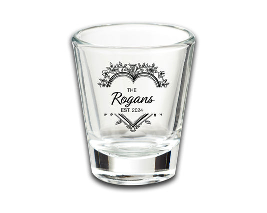 Custom Wedding Shot Glasses Gifts, Custom Wedding Favors With Family Name, Practical Wedding Favors