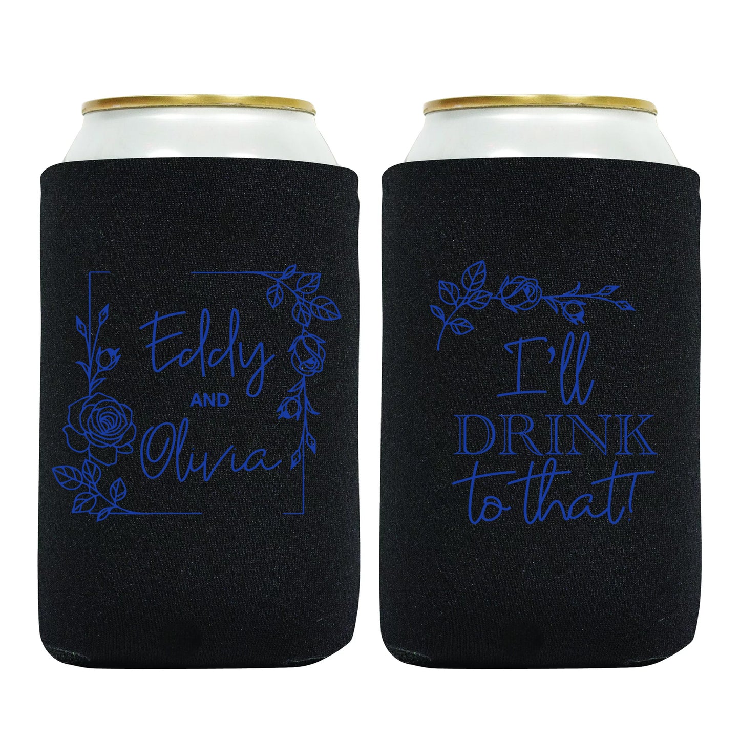 Customized Drink Koozies, I'll Drink To That, Personalized Couple's Name Mementos, Elegant Wedding Gifts