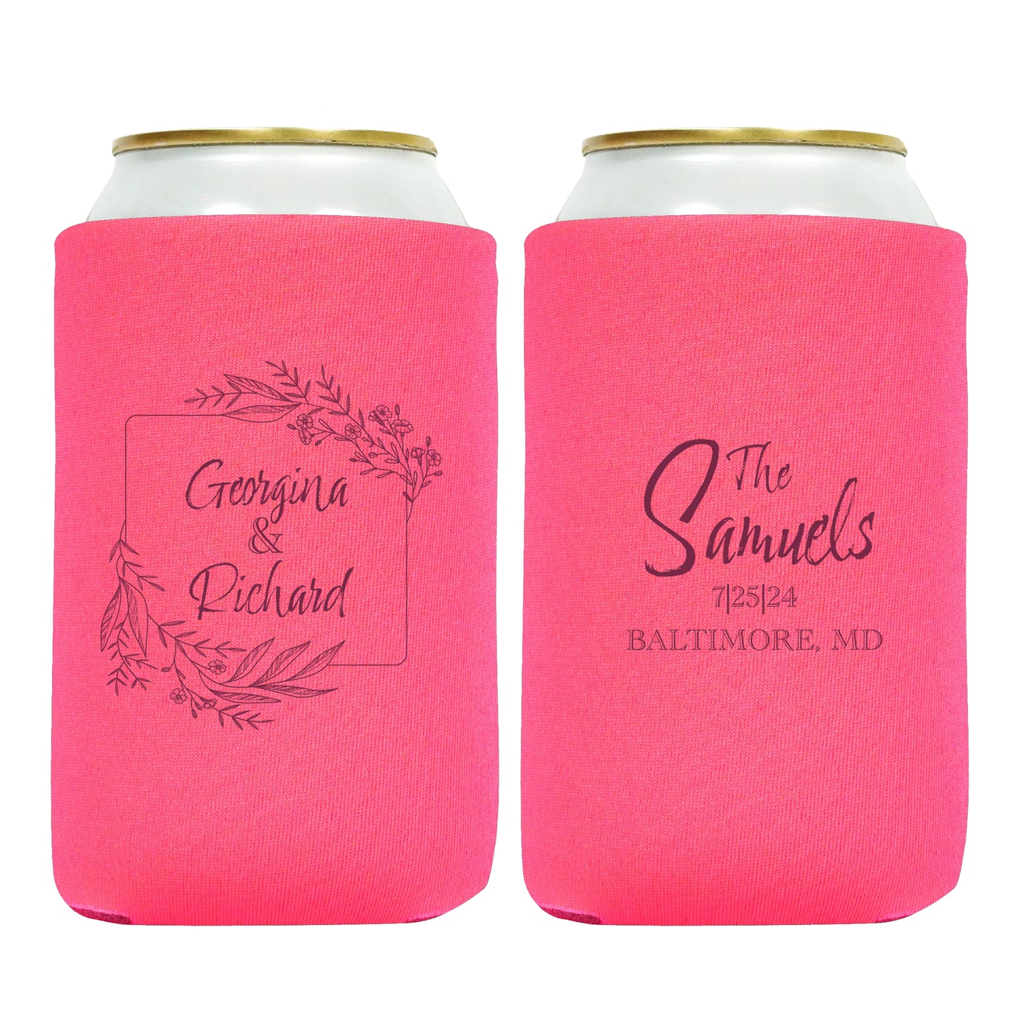 Customized Drink Sleeves, Personalized Couple's Names Wedding Souvenirs, Practical Wedding Favors