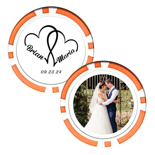 Customized Wedding Poker Chips, 25 pcs, Personalized Wedding Photo Gift, Husband and Wife Wedding Favors