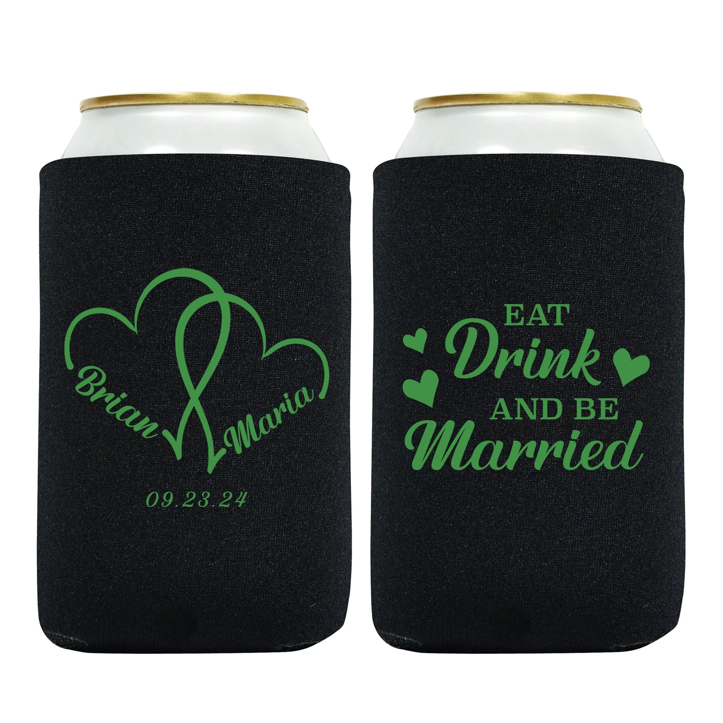 Custom Beverage Coolers, Eat Drink and Be Married, Custom Couple's Names Wedding Party Favors