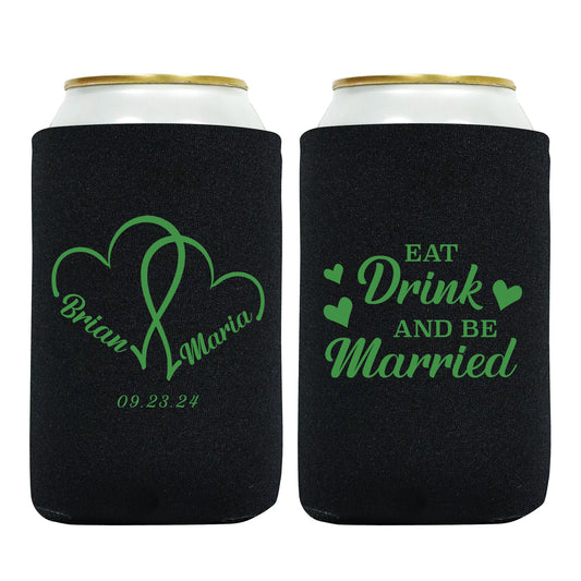 Custom Beverage Coolers, Eat Drink and Be Married, Custom Couple's Names Wedding Party Favors