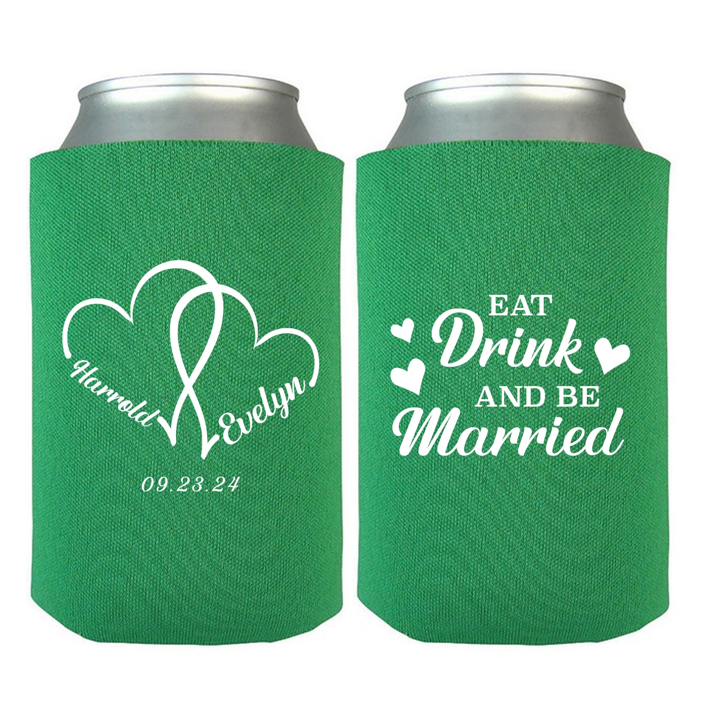 Custom Beverage Coolers, Eat Drink and Be Married, Custom Couple's Names Wedding Party Favors