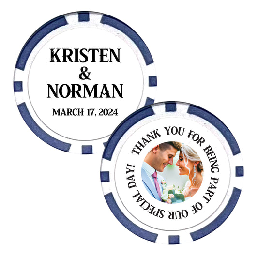 Bride and Groom Poker Chips, 25 pcs, Wedding Remembrance, Husband and Wife Wedding Favors, Personalized Wedding Favors with Couple's Names