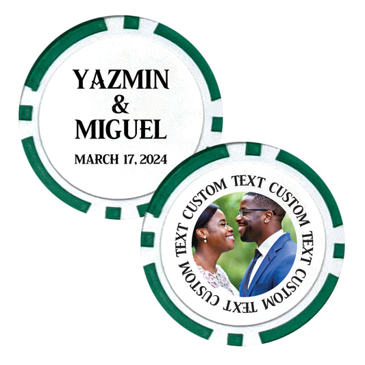 Personalized Wedding Favor Casino Chips, 25pcs, Custom Couple's Name Keepsakes, Custom Wedding Photo Gift