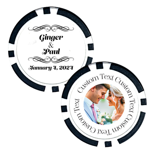 Wedding Party Favor Poker Chips, 25 pcs, Custom Wedding Photo Memorabilia, Personalized Couple's Names Wedding Trinkets, Personalized Text Favors for Wedding Guests