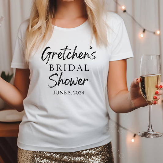 Personalized Name Bridal Shower Tee, Bachelorette Party Apparel, Custom Bachelorette Shirts