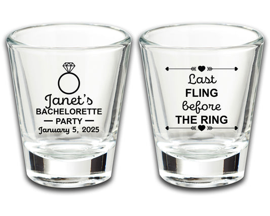 Bachelorette Keepsake Shot Glasses, Practical Bridal Shower Gifts, Wedding Shower Favors