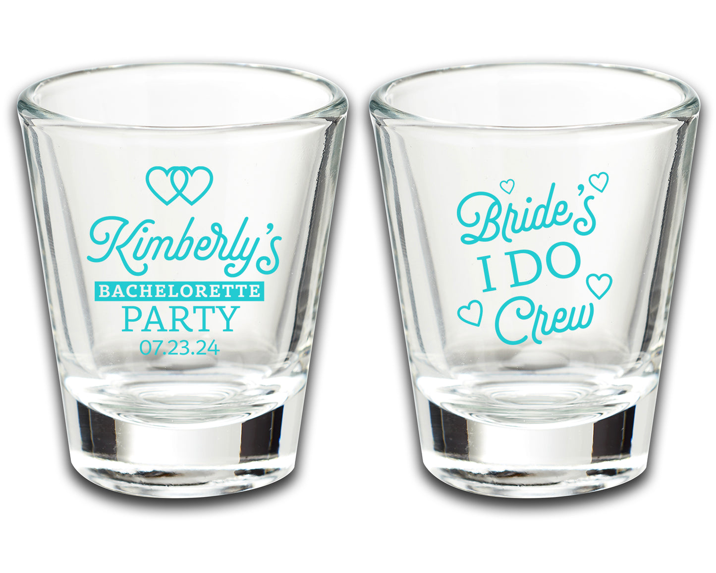 Personalized Bachelorette Shot Glasses, Bride's I Do Crew, Bridal Party Favors, Bachelorette Novelty Shot Glasses