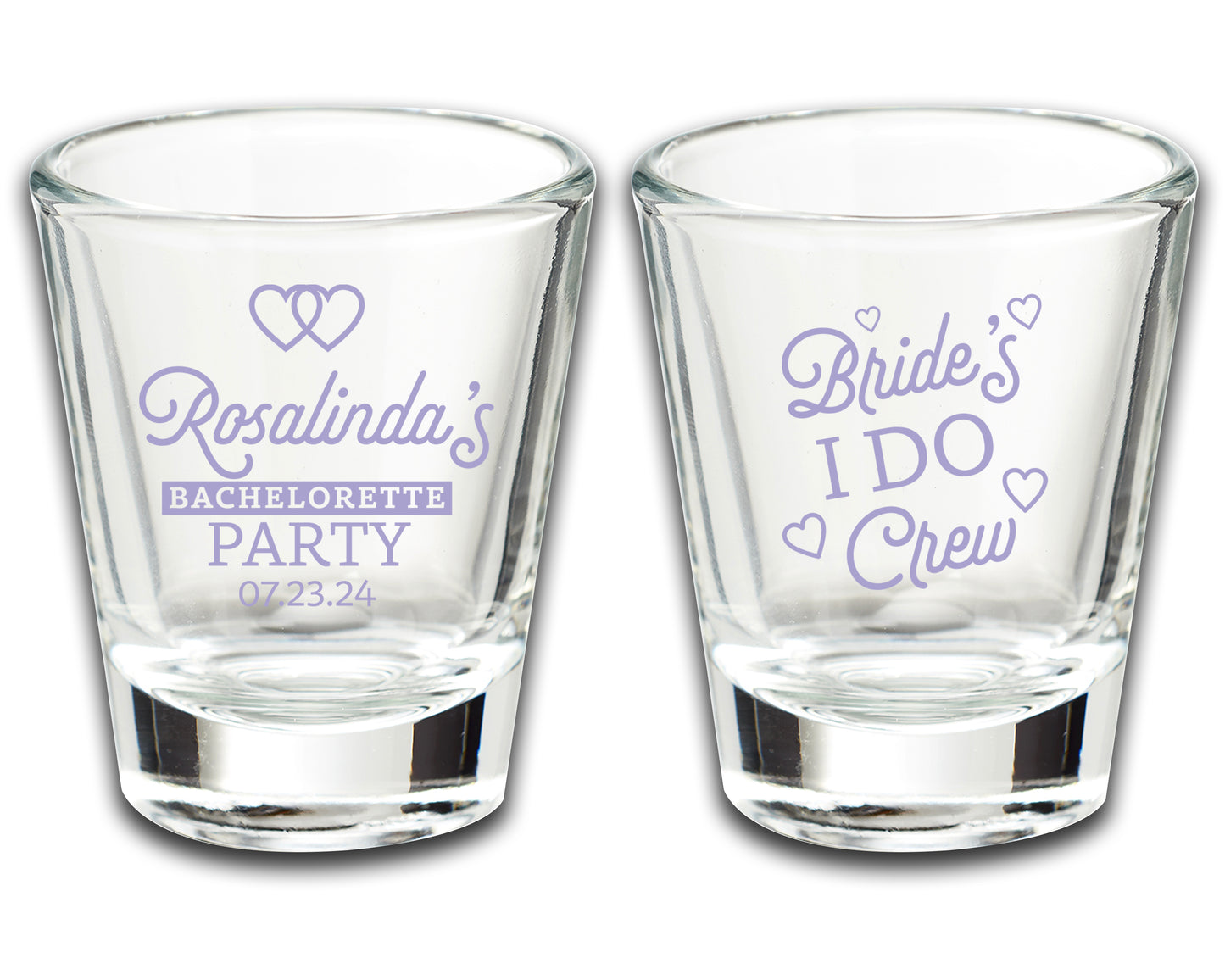 Personalized Bachelorette Shot Glasses, Bride's I Do Crew, Bridal Party Favors, Bachelorette Novelty Shot Glasses