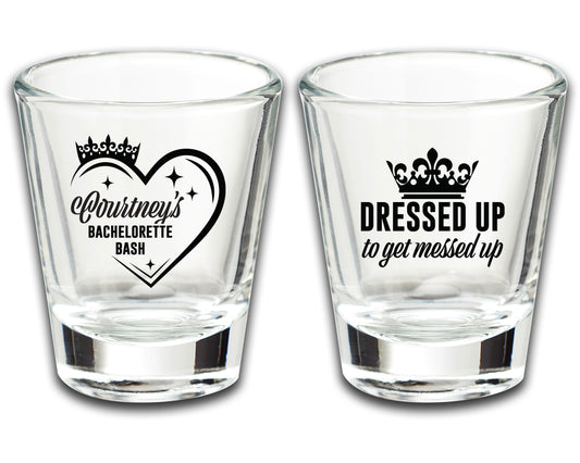 Personalized Bachelorette Shot Glasses, Bachelorette Bash, Bridal Party Favors, Bachelorette Novelty Shot Glasses