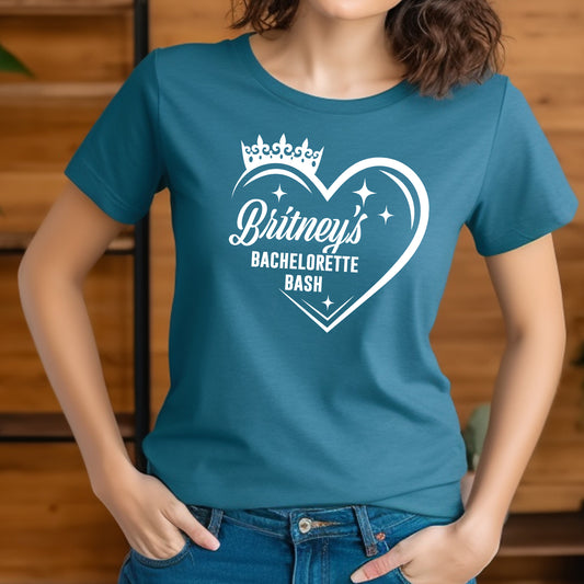 Bachelorette Bash, Custom Party Tee, Personalized Bridal Party Wedding T-Shirt