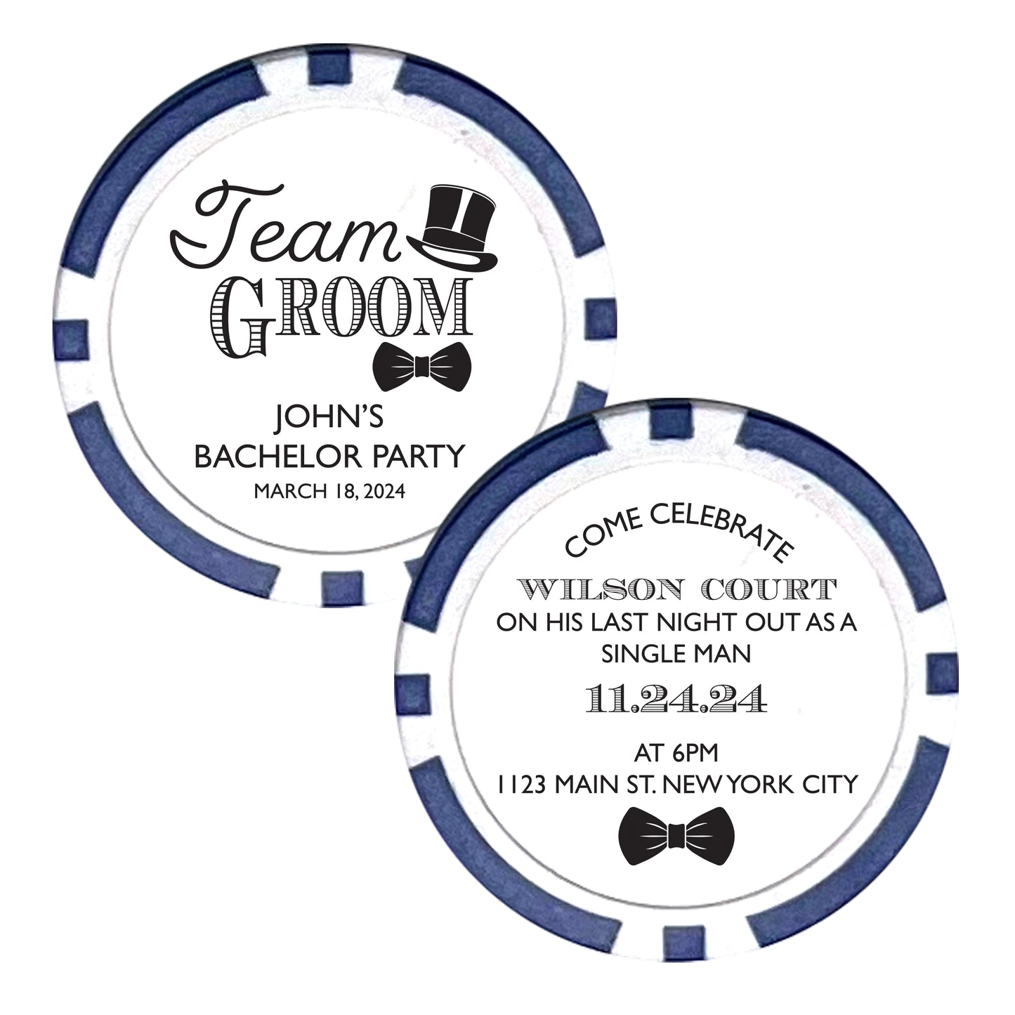 Bachelor Party Crew Souvenir Chips, 25 pcs, Bachelor Bash Invites, Personalized Souvenirs, Personalized Groom's Name Party Gifts, Last Night As A Single Man