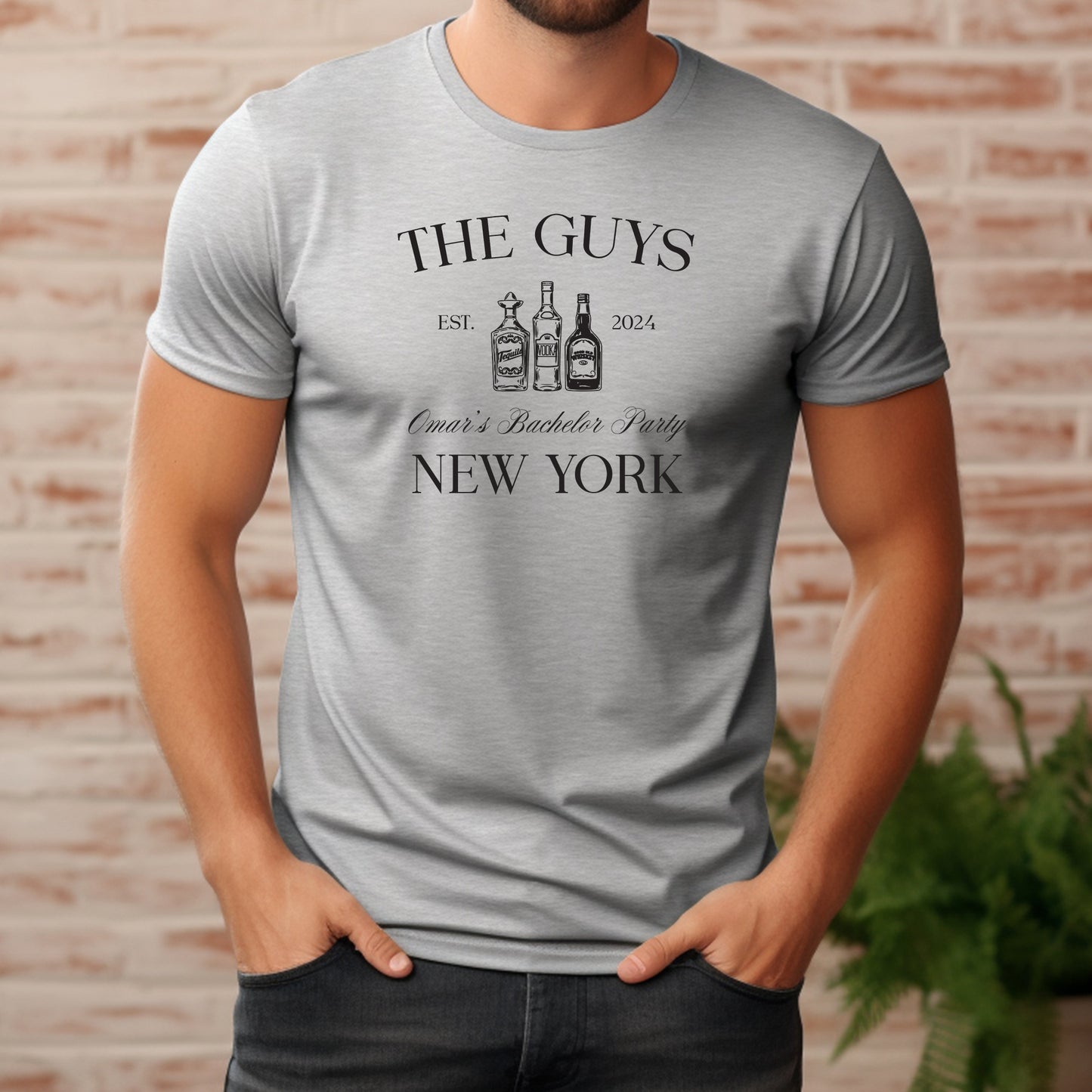 Personalized Bachelor Party Tees, The Guys Custom Name Bachelor's Destination Party Tshirt, Groomsmen Thank You Gifts