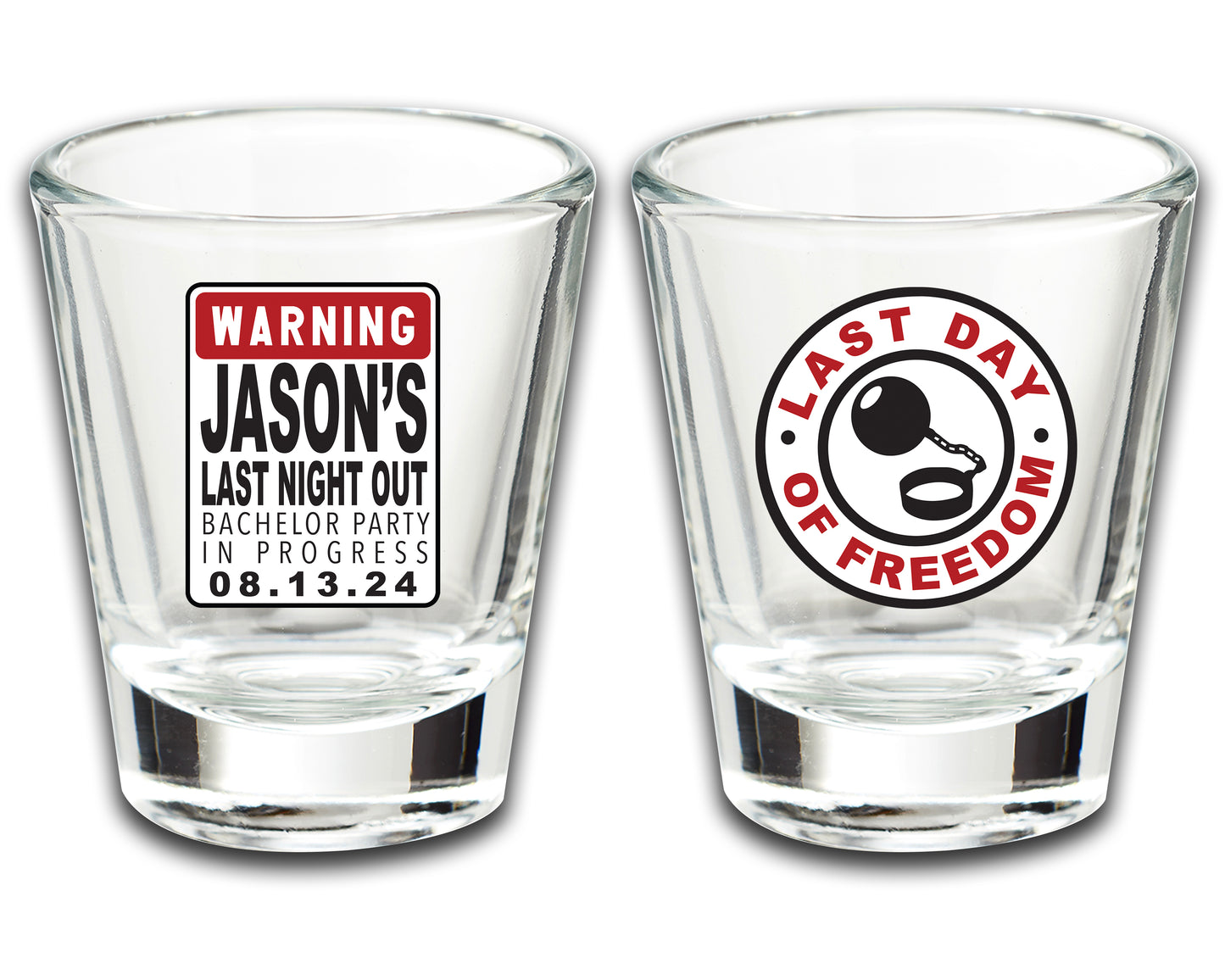 Bachelor Keepsake Shot Glasses, Wedding Shower Favors