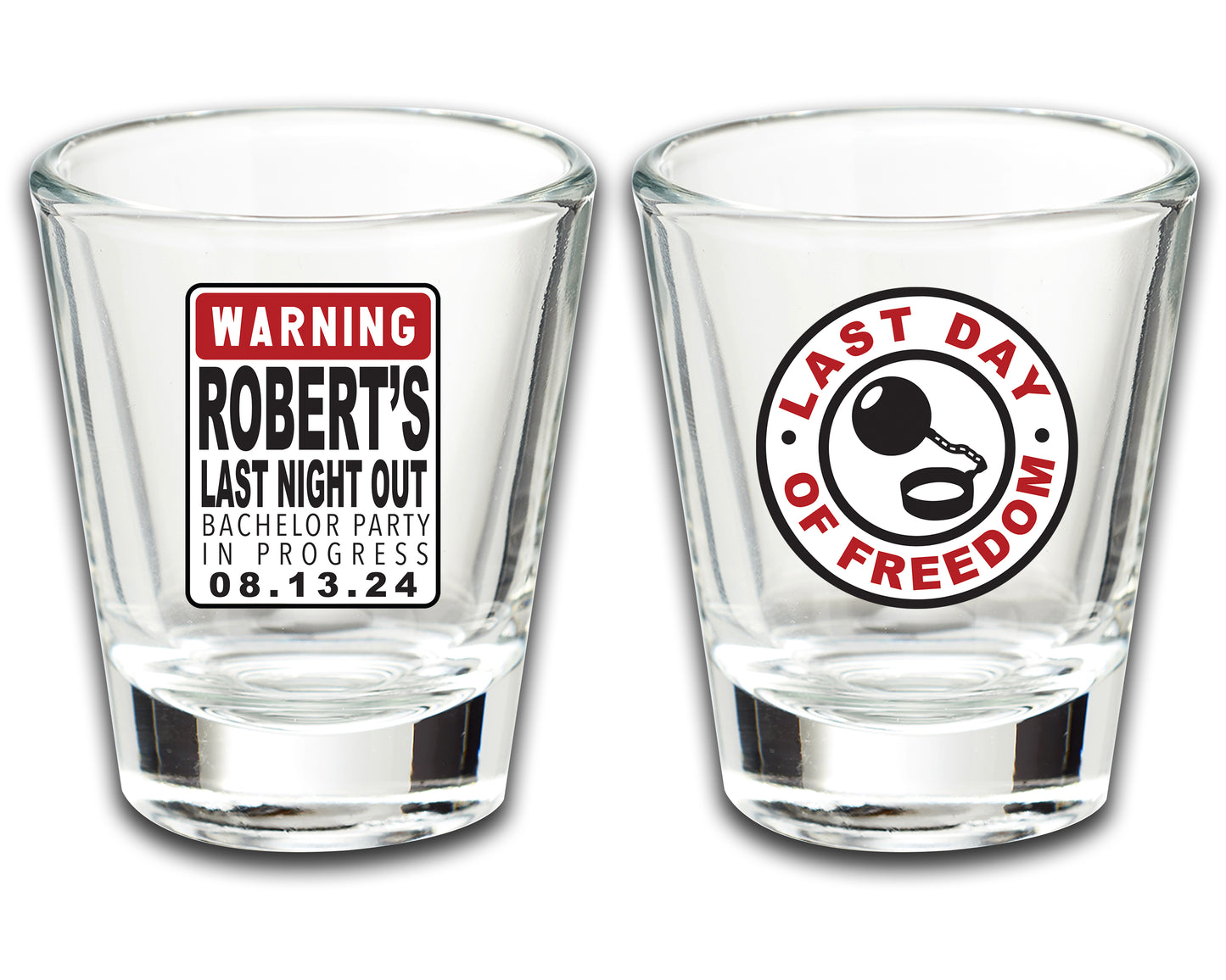 Bachelor Keepsake Shot Glasses, Wedding Shower Favors