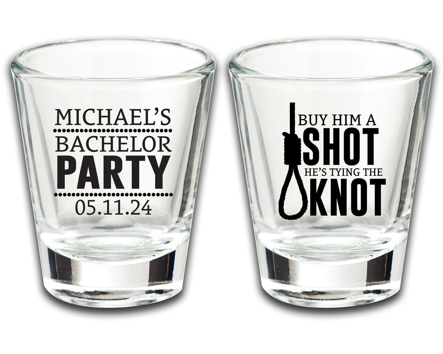 Bachelor Keepsake Shot Glasses, Wedding Shower Favors