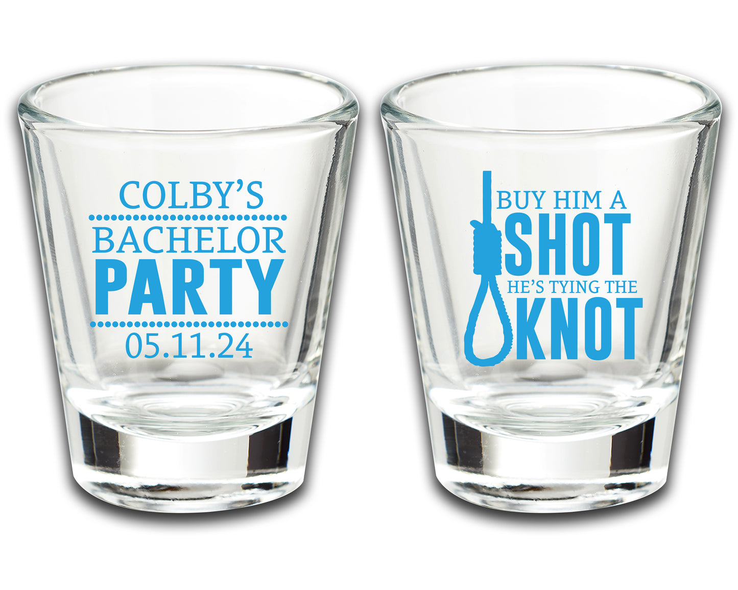 Bachelor Keepsake Shot Glasses, Wedding Shower Favors