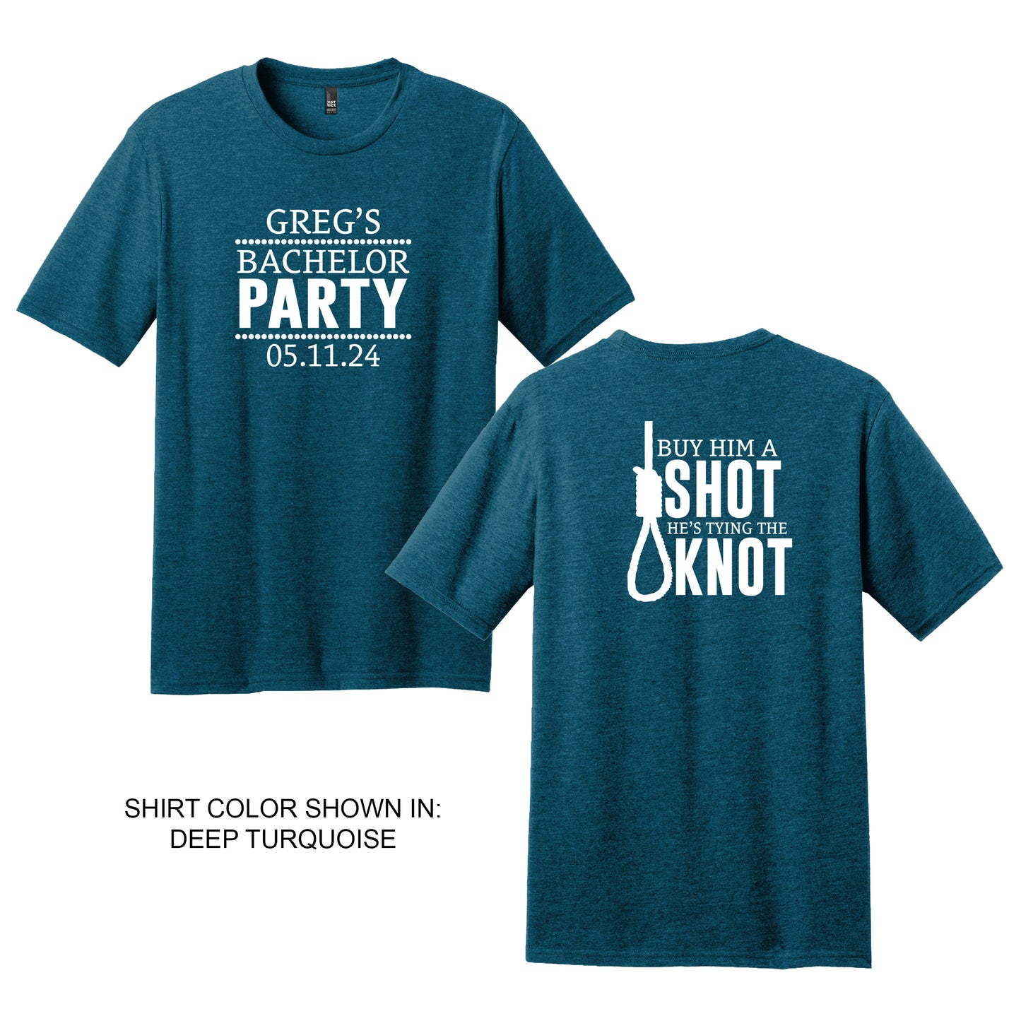 Buy Him A Shot He's Tying The Knot, Funny Bachelor Party Shirts, Personalized Bachelor Party Tees,  Groomsmen Party Favors