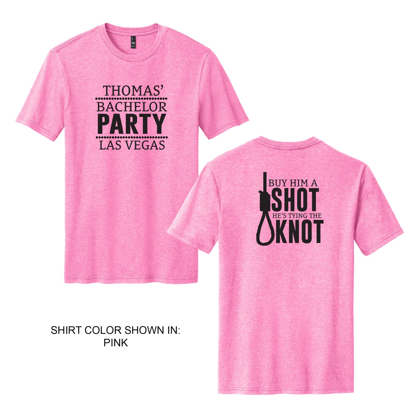 Buy Him A Shot He's Tying The Knot, Funny Bachelor Party Shirts, Personalized Bachelor Party Tees,  Groomsmen Party Favors