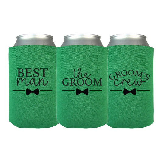 Bachelor Party Drink Sleeves, Personalized Can Coolers, Groom's Crew Gifts, Customized Groom's Name Memorabilia