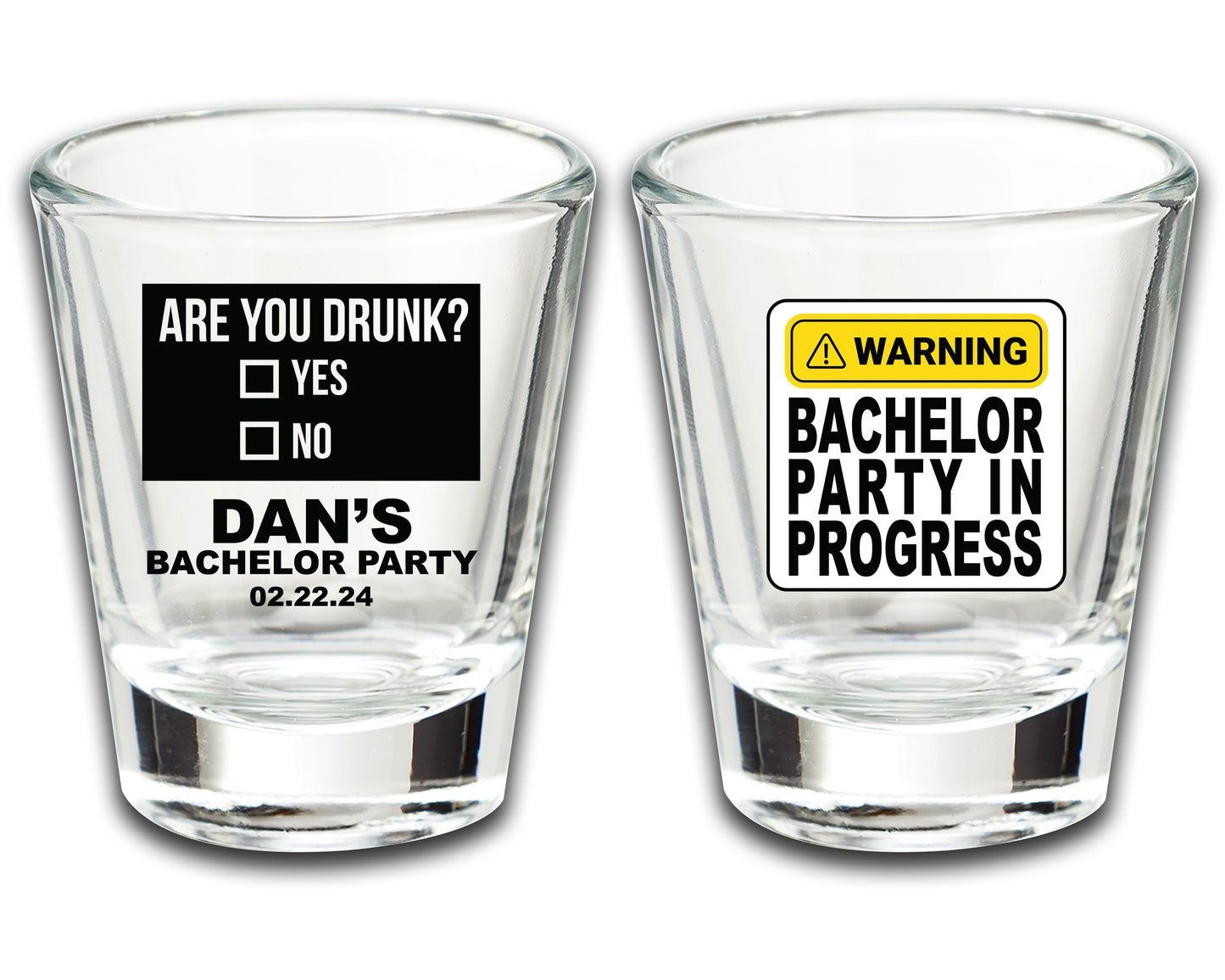 Bachelor Keepsake Shot Glasses, Wedding Shower Favors