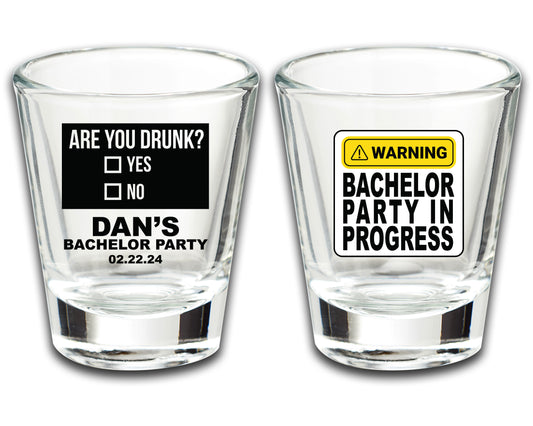 Bachelor Keepsake Shot Glasses, Wedding Shower Favors