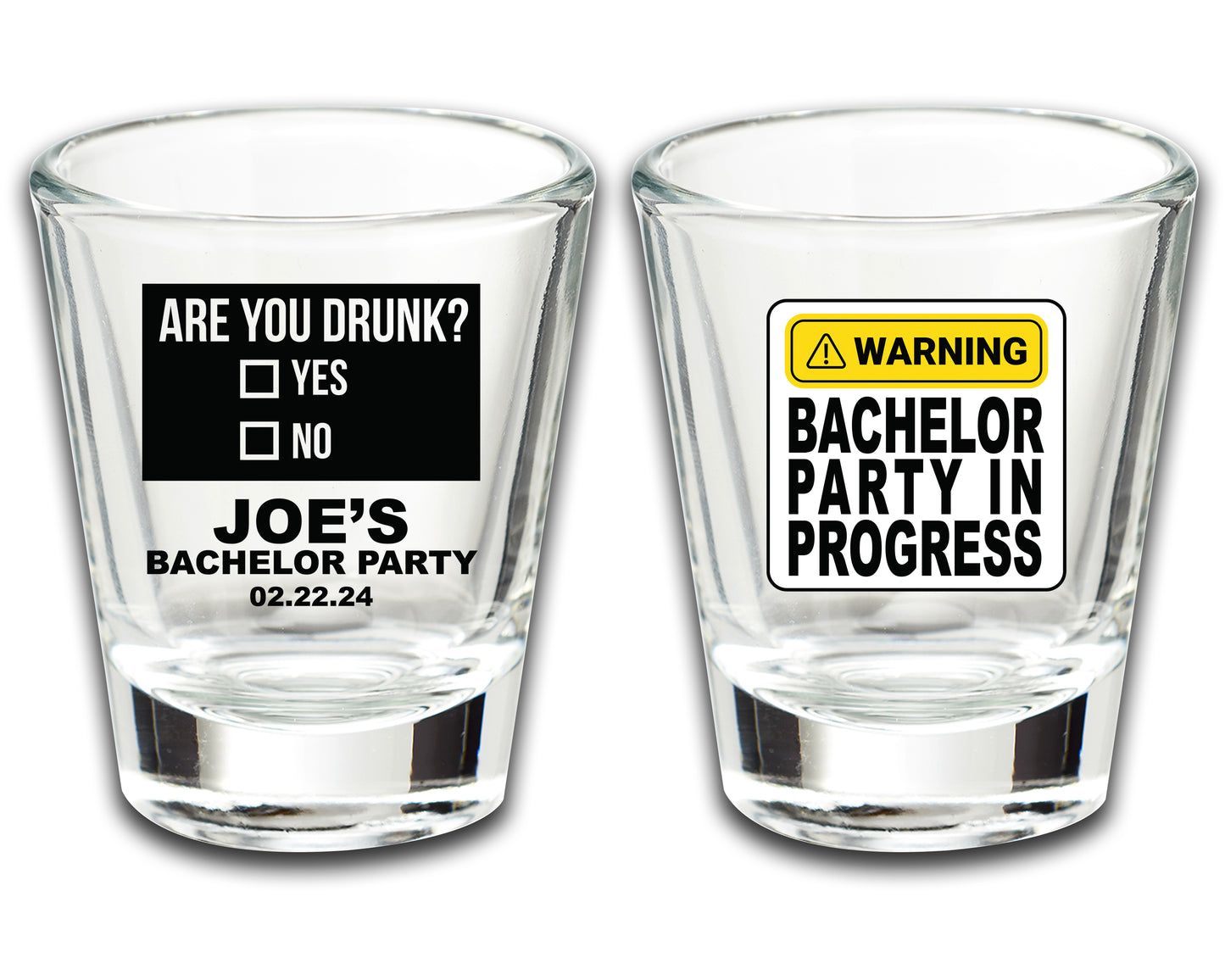 Bachelor Keepsake Shot Glasses, Wedding Shower Favors