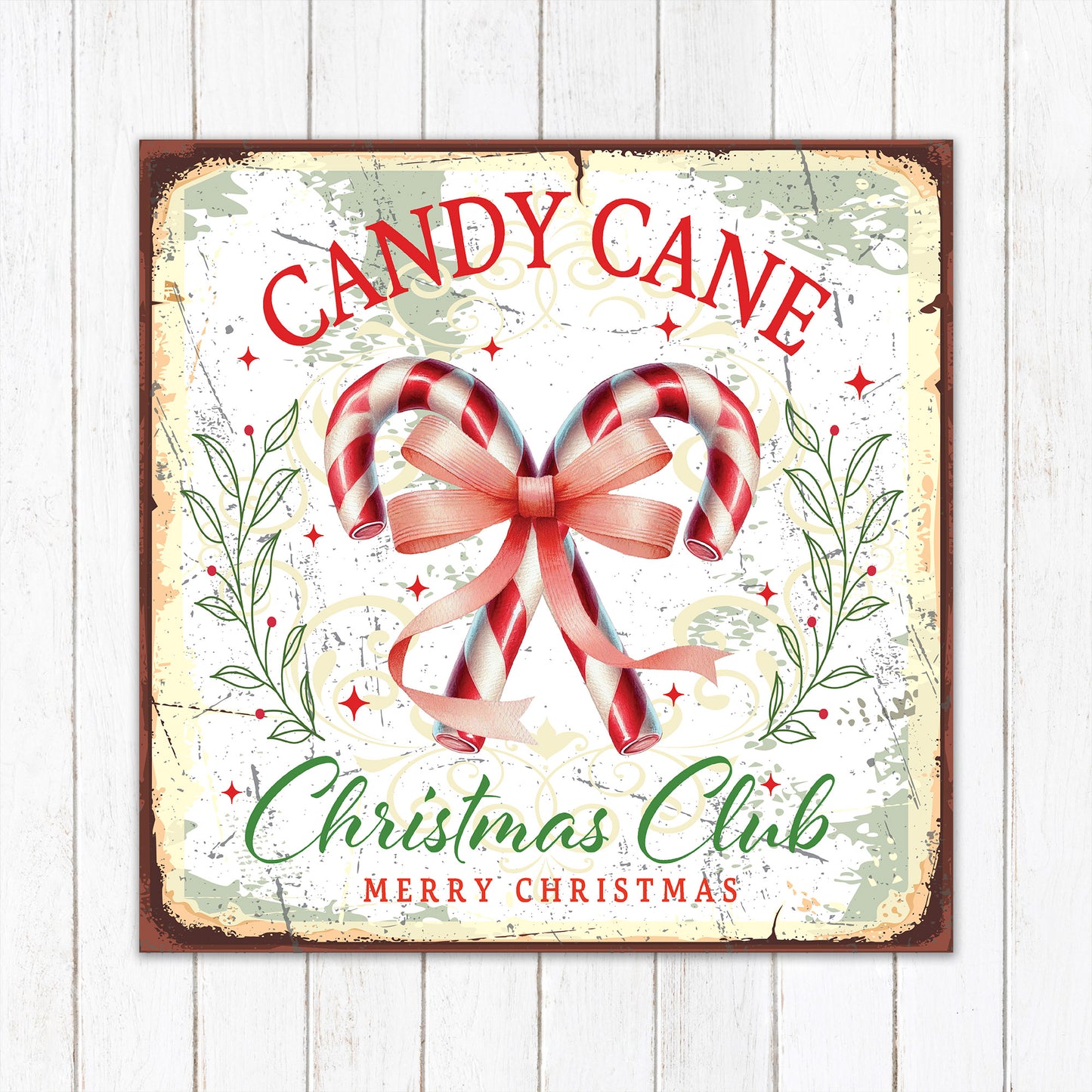 Christmas Cowgirl Club, Christmas Sign, Metal Sign Antique, Farmhouse Decor, Christmas Wall Decor, Mantle Artwork, Candy Cane Decorations