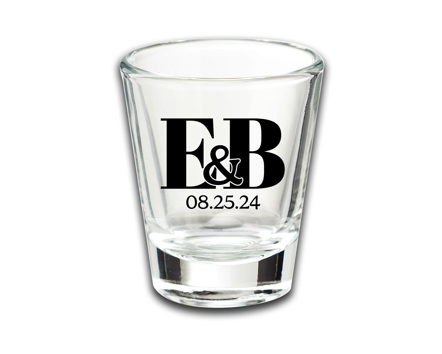 Wedding Party Favor Shot Glasses, Custom Wedding Favors Featuring Couple's Names