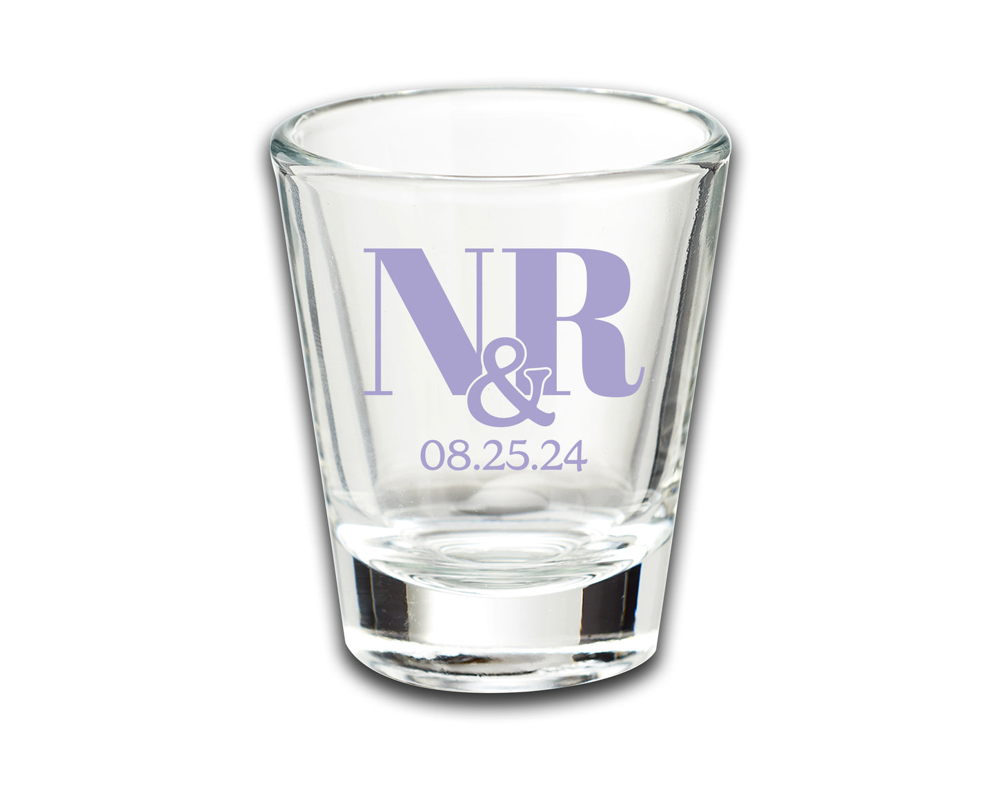 Wedding Party Favor Shot Glasses, Custom Wedding Favors Featuring Couple's Names