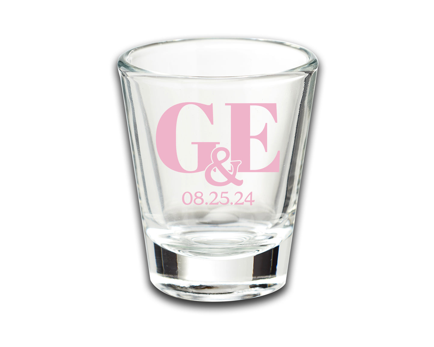 Wedding Party Favor Shot Glasses, Custom Wedding Favors Featuring Couple's Names