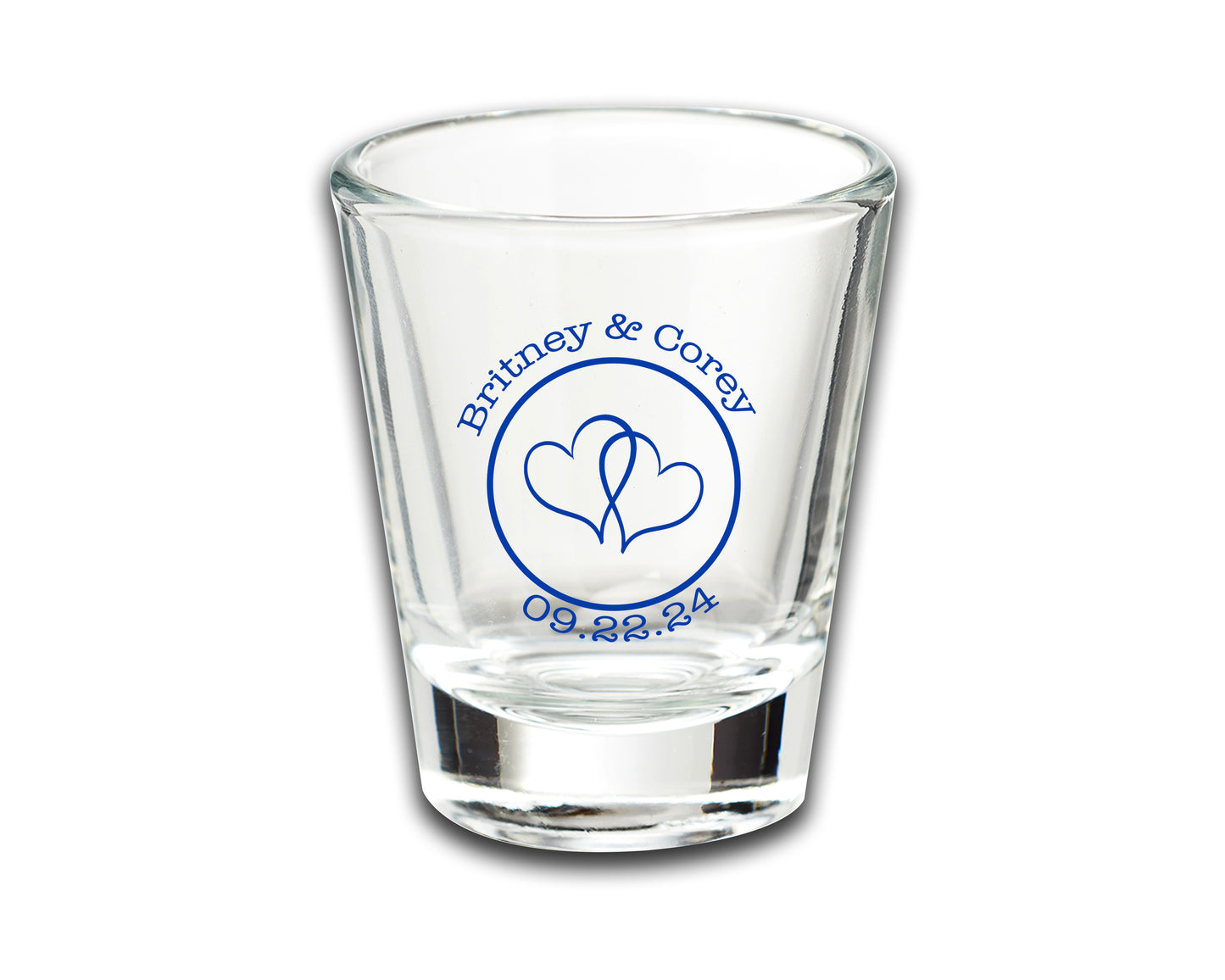 Wedding Party Favor Shot Glasses, Custom Wedding Favors Featuring Couple's Names