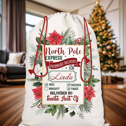 Christmas Santa Sack, Personalized Gift Bags, Santa Claus Bag, Santa Sack Oversized, Kids Santa Bags, Santa Sack For Girls, Custom Name Gift