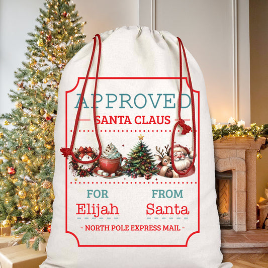 Christmas Santa Sack, Personalized Gift Bags, Santa Claus Bag, Santa Sack Oversized, Kids Santa Bags, Santa Sack For Girls, Custom Name Gift