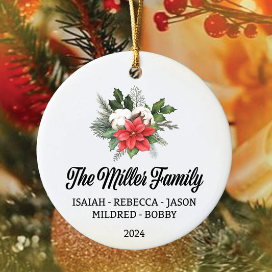 Custom Family Ornament, Family of Six, Family Tree Christmas Ornament, Personalized Ornaments, Our Family Celebrations, Ceramic Ornament