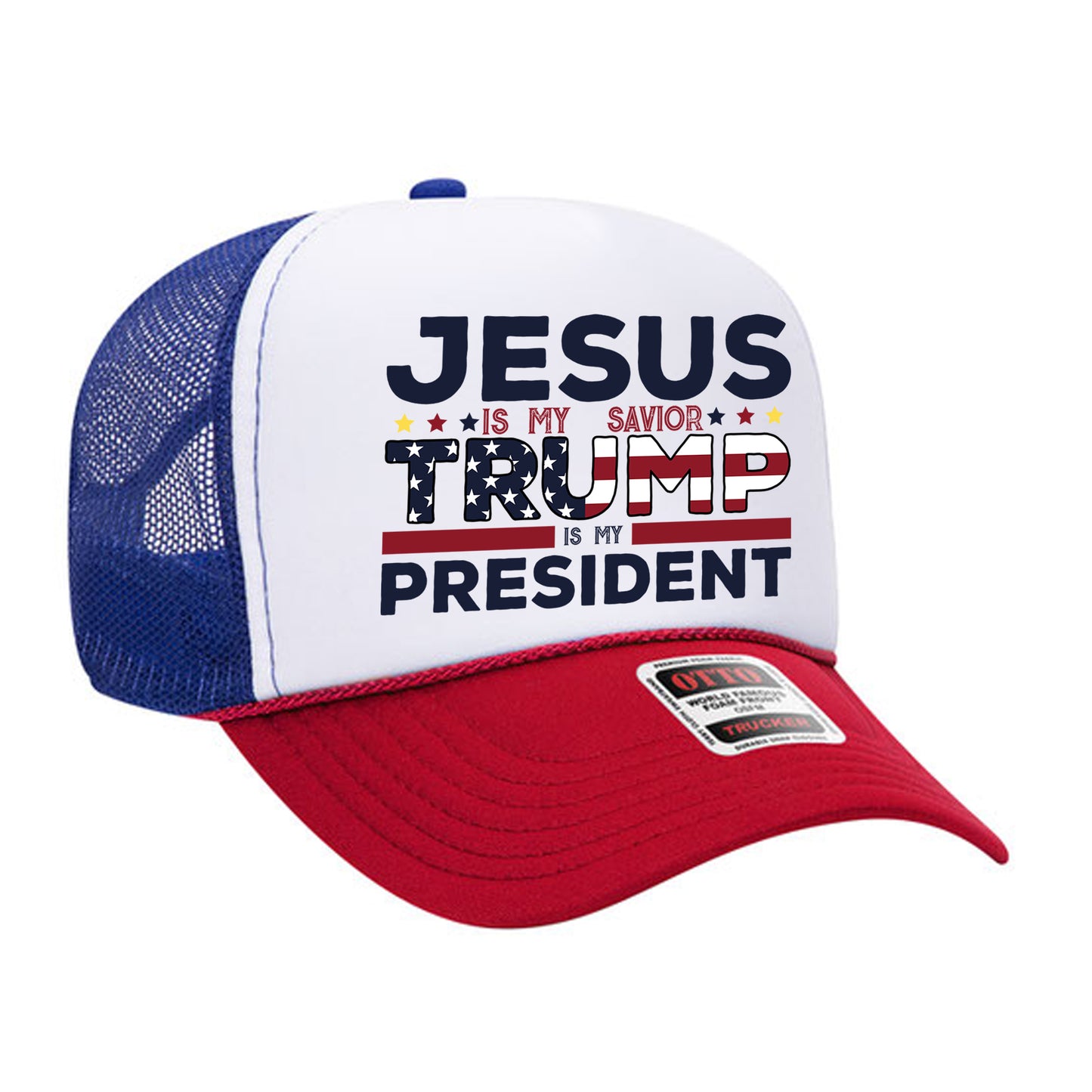 Jesus Is My Savior, Trump Is My President, Trump Trucker Hat, Trump Vance 2024, Political Gift, Republican Hat, Fight For America Hat, MAGA