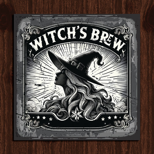 Halloween Sign, Witch's Brew Sign, Witch Sign, Pink Halloween Decor, Metal Sign Indoor/Outdoor, Gothic Home Decor, Halloween Coffee Bar Sign